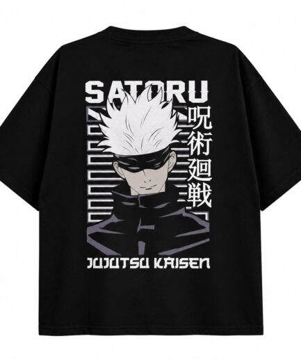 Gojo Satoru Anime Printed T-Shirt Drop Shoulder